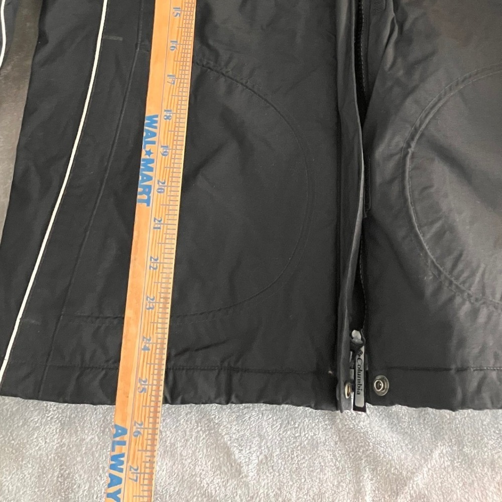 Columbia Womens Waterproof Rain Jacket‎ Black White Piping Hooded Large - Picture 9 of 11